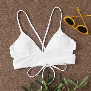 Shein White Bikini Top